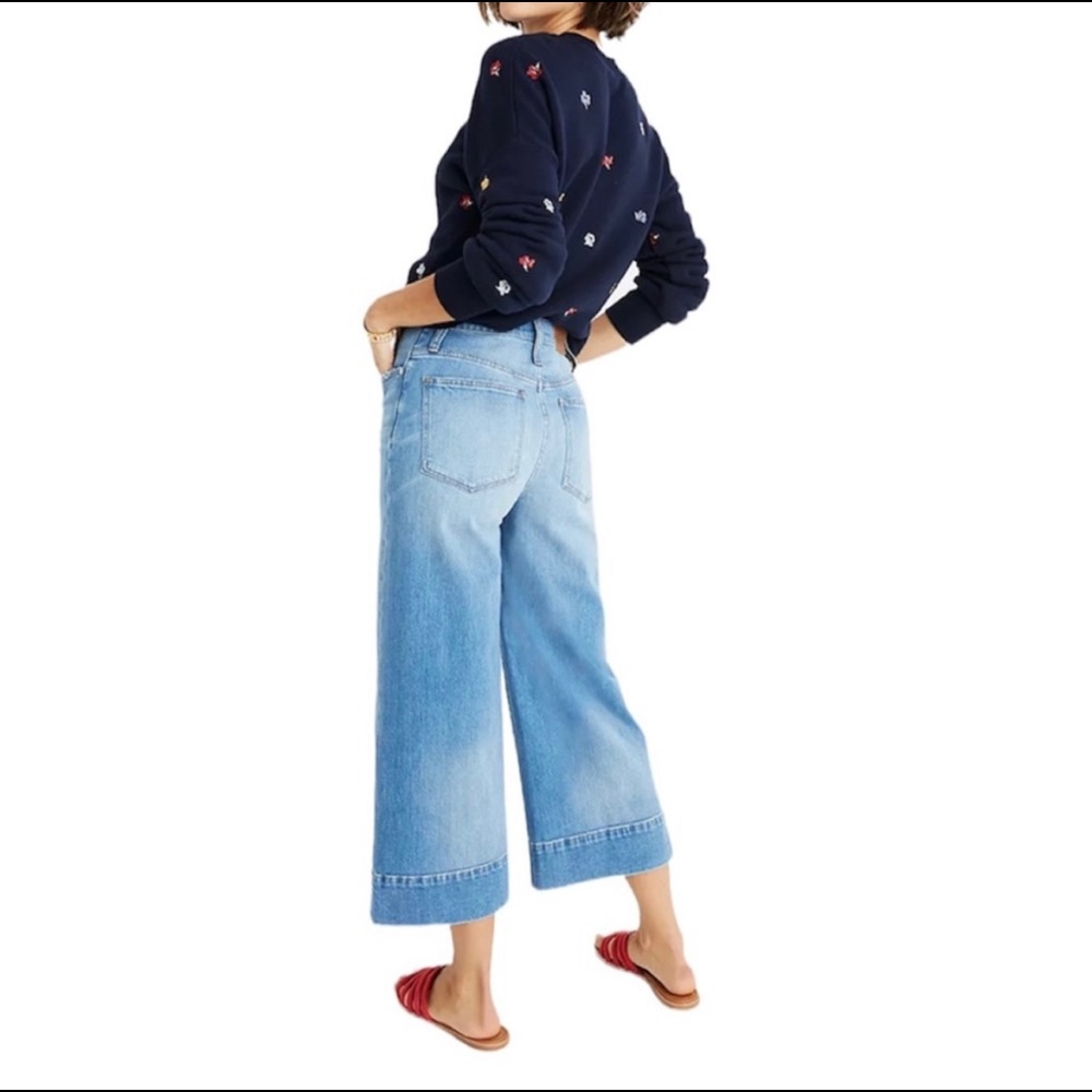 Madewell Wide Leg Crop Jeans in Delancey Wash